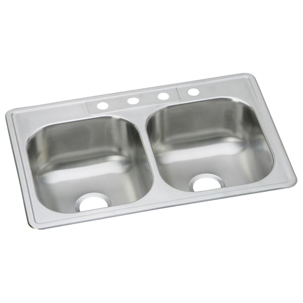 Dayton Elite Stainless Steel Double Bowl Top Mount Sink